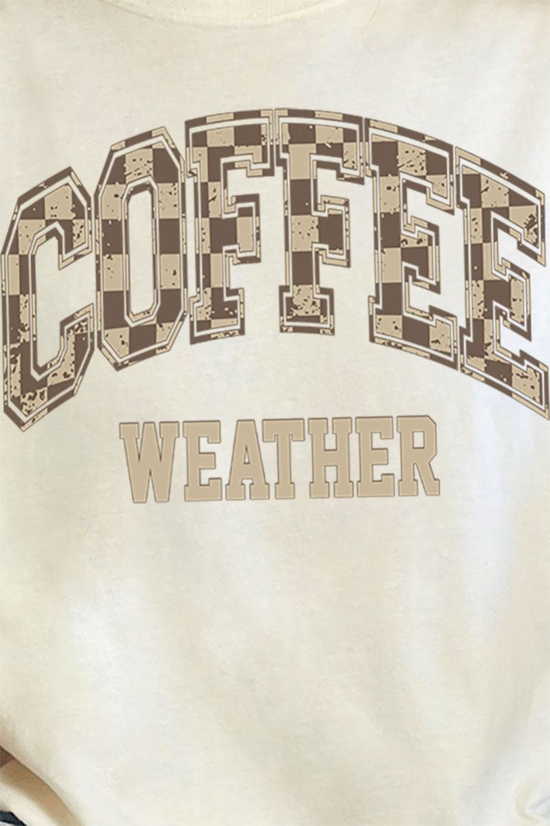 Brown Checkered Coffee Weather Comfort Colors Adult Ring - Spun Cotton Tee - Wholesale Accessory Market