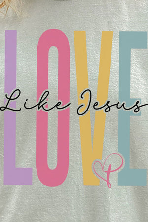 Colorblock Love Like Jesus Comfort Colors Adult Ring - Spun Cotton Tee - Wholesale Accessory Market