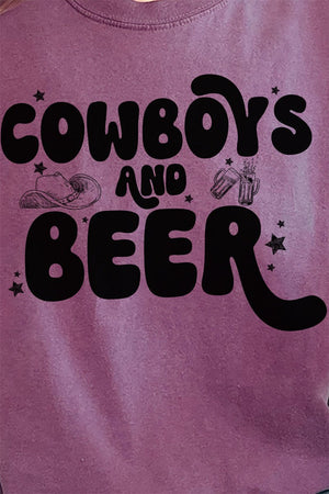 Cowboys And Beer Comfort Colors Adult Ring - Spun Cotton Tee - Wholesale Accessory Market