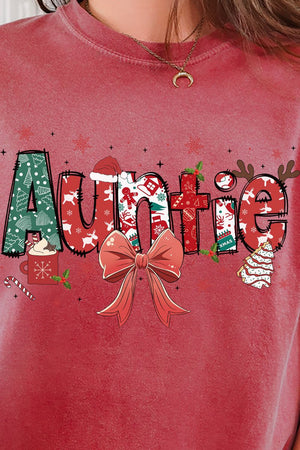 Festive Christmas Auntie Comfort Colors Adult Ring - Spun Cotton Tee - Wholesale Accessory Market