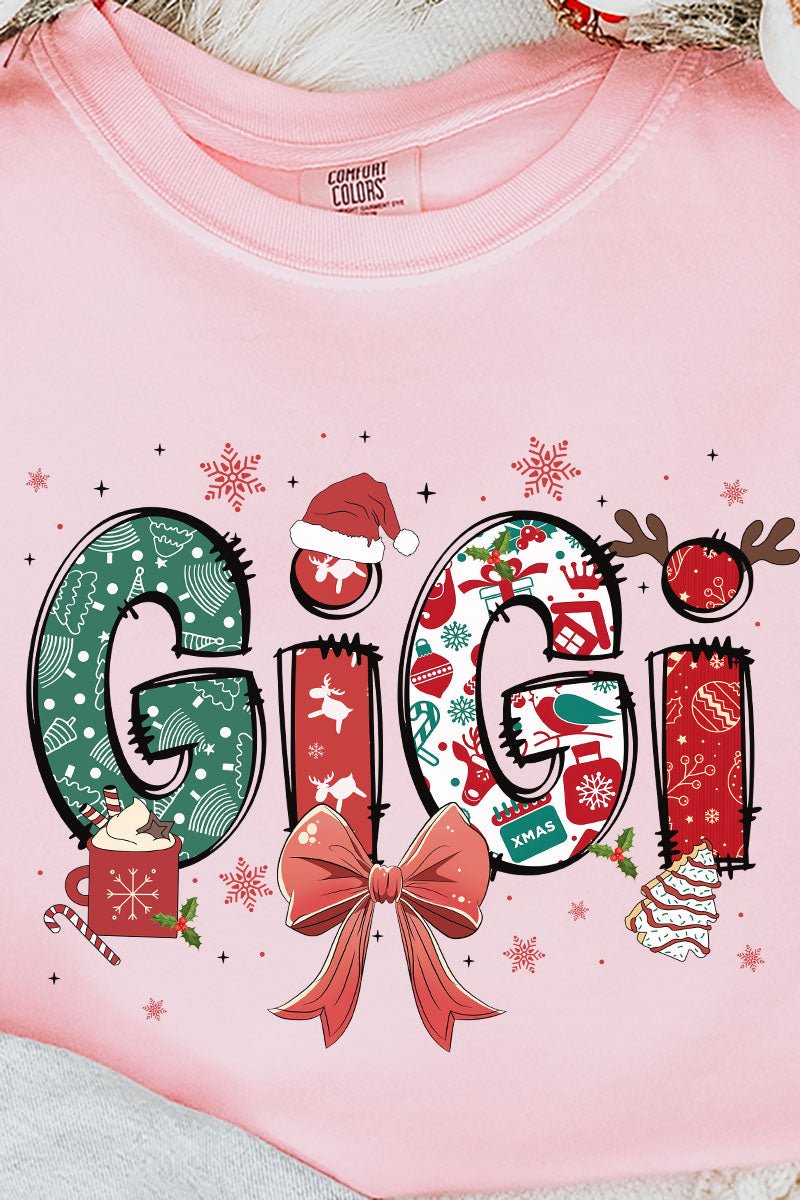 Festive Christmas Gigi Comfort Colors Adult Ring - Spun Cotton Tee - Wholesale Accessory Market