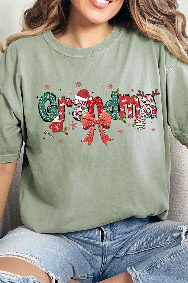 Festive Christmas Grandma Comfort Colors Adult Ring - Spun Cotton Tee - Wholesale Accessory Market