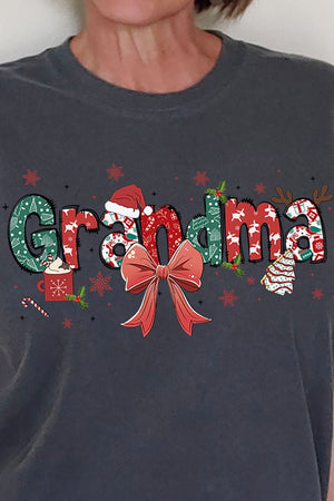 Festive Christmas Grandma Comfort Colors Adult Ring - Spun Cotton Tee - Wholesale Accessory Market