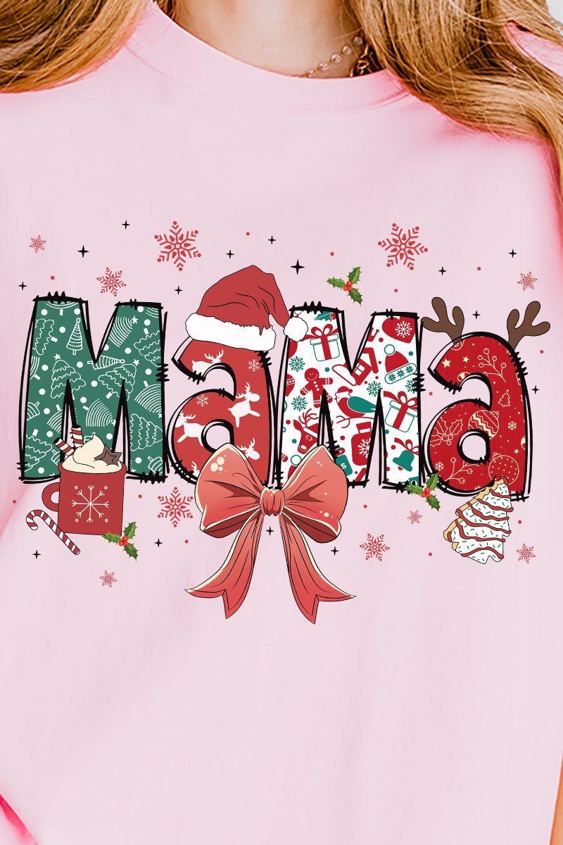 Festive Christmas Mama Comfort Colors Adult Ring - Spun Cotton Tee - Wholesale Accessory Market