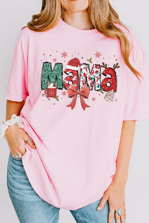 Festive Christmas Mama Comfort Colors Adult Ring - Spun Cotton Tee - Wholesale Accessory Market