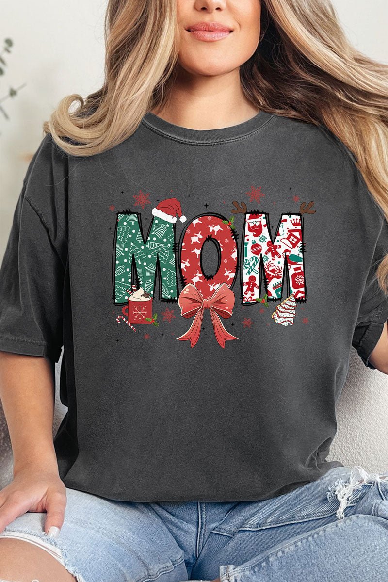 Festive Christmas Mom Comfort Colors Adult Ring - Spun Cotton Tee - Wholesale Accessory Market