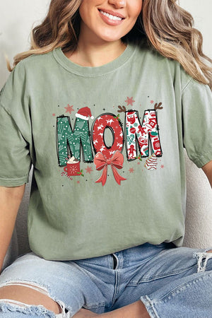 Festive Christmas Mom Comfort Colors Adult Ring - Spun Cotton Tee - Wholesale Accessory Market