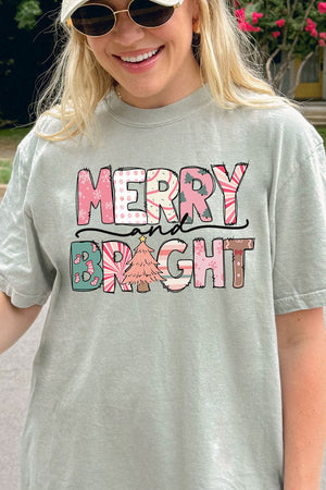 Festive Merry and Bright Comfort Colors Adult Ring - Spun Cotton Tee - Wholesale Accessory Market