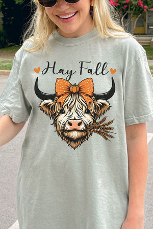 Hay Fall Cow Comfort Colors Adult Ring - Spun Cotton Tee - Wholesale Accessory Market