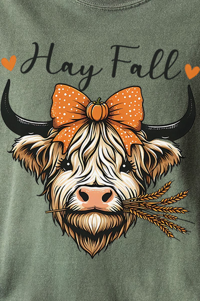 Hay Fall Cow Comfort Colors Adult Ring - Spun Cotton Tee - Wholesale Accessory Market