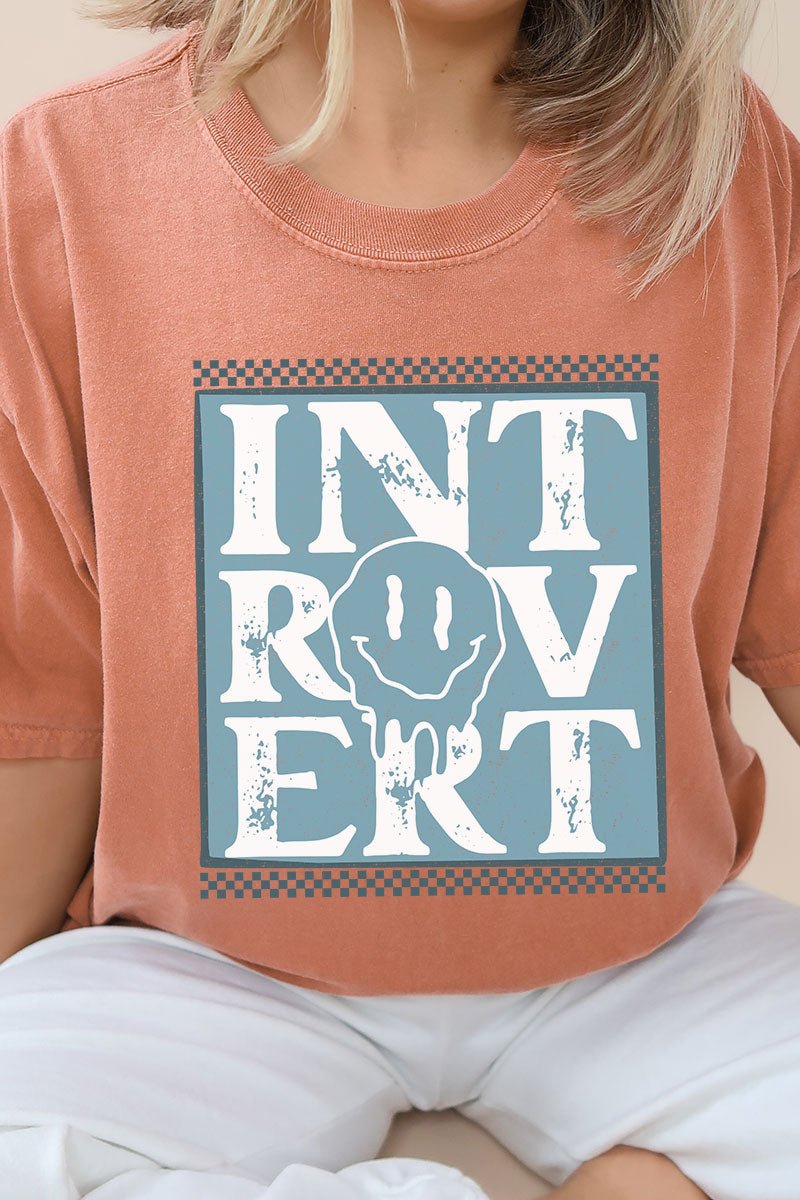 Introvert Checkered Comfort Colors Adult Ring - Spun Cotton Tee - Wholesale Accessory Market