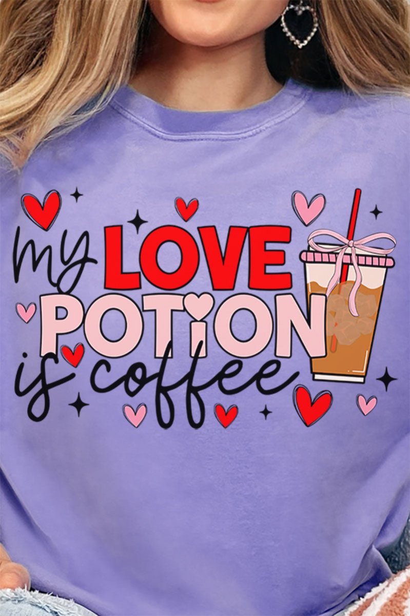 Love Potion Is Coffee Comfort Colors Adult Ring - Spun Cotton Tee - Wholesale Accessory Market