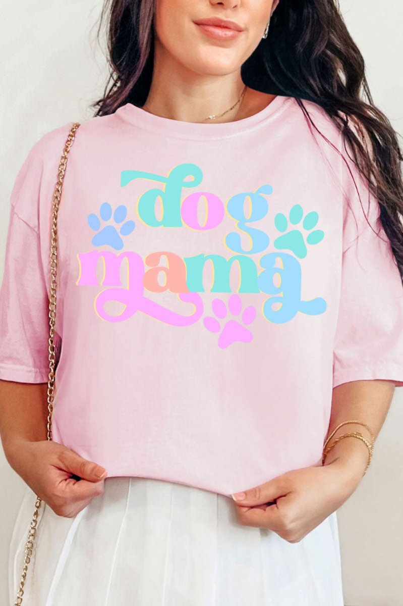 Pastel Dog Mama Comfort Colors Adult Ring - Spun Cotton Tee - Wholesale Accessory Market