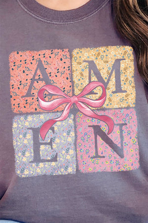 Patchwork Floral Amen Comfort Colors Adult Ring - Spun Cotton Tee - Wholesale Accessory Market