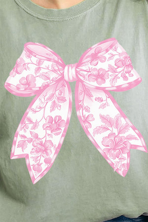 Pink Chinoiserie Coquette Bow Comfort Colors Adult Ring - Spun Cotton Tee - Wholesale Accessory Market