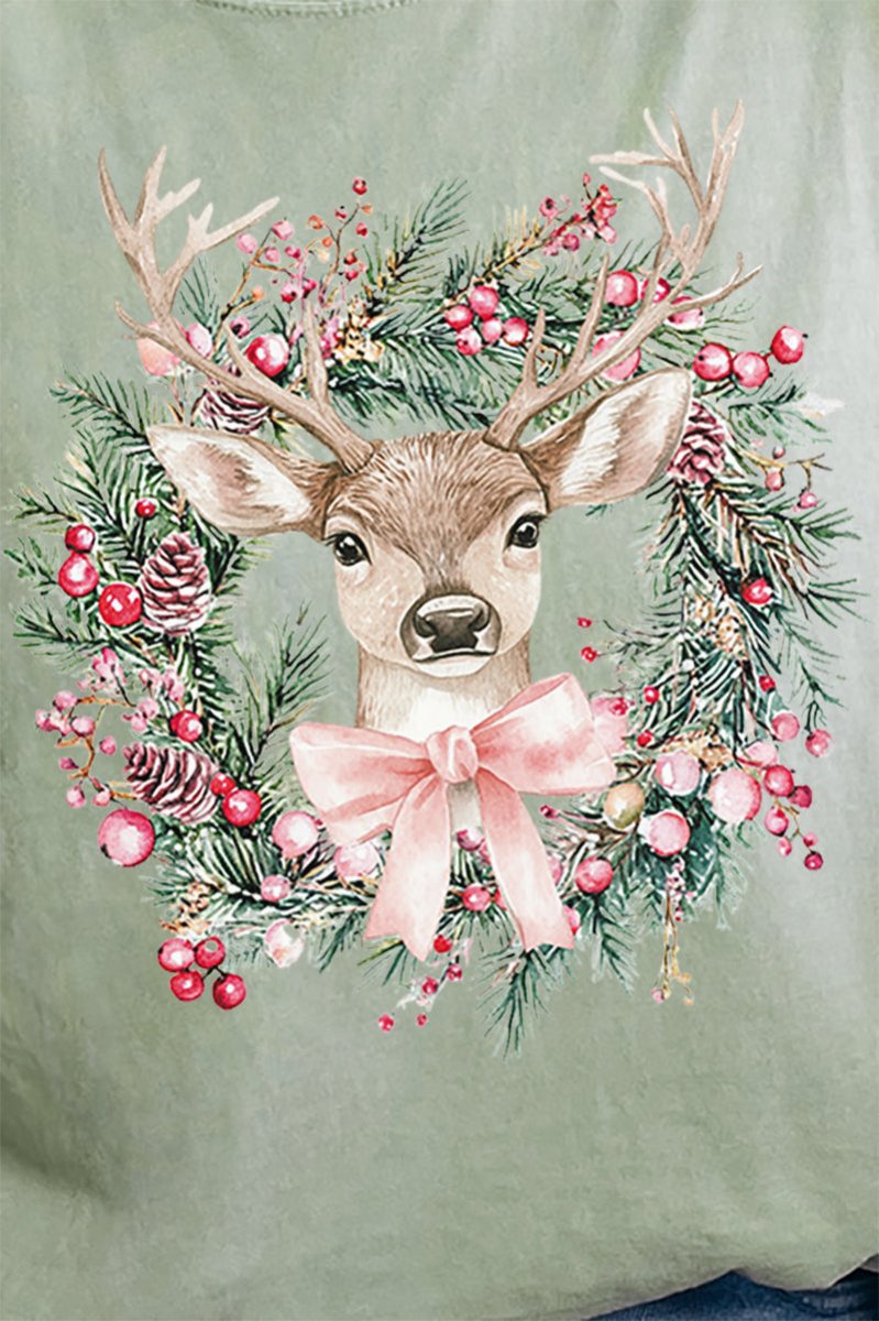 Sugar Plum Deer Comfort Colors Adult Ring - Spun Cotton Tee - Wholesale Accessory Market