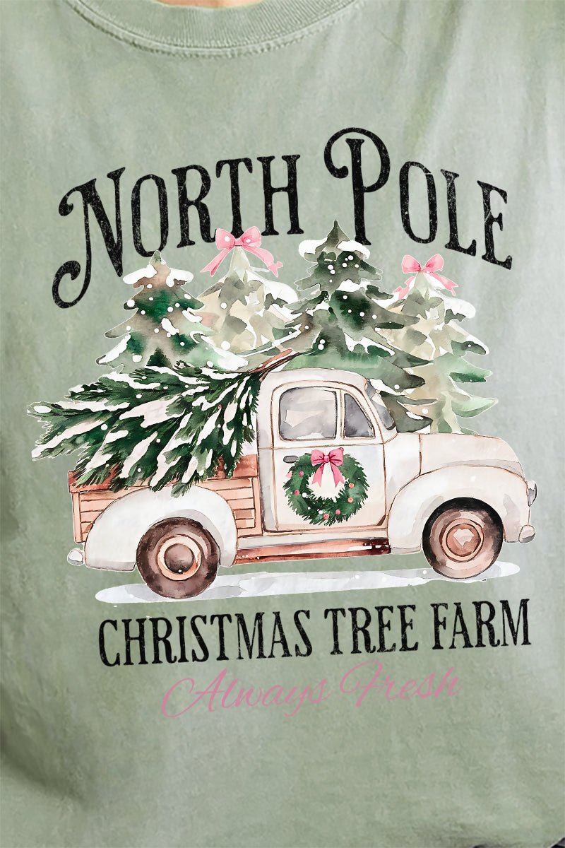 Truck North Pole Tree Farm Comfort Colors Adult Ring - Spun Cotton Tee - Wholesale Accessory Market