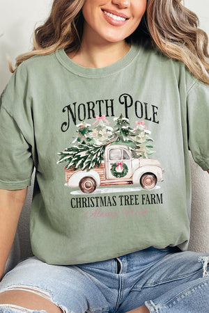 Truck North Pole Tree Farm Comfort Colors Adult Ring - Spun Cotton Tee - Wholesale Accessory Market