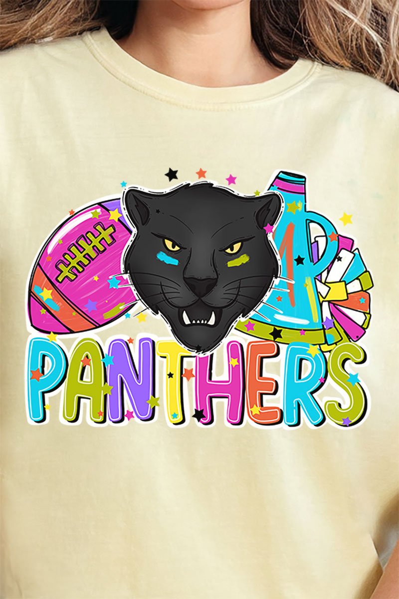 Bright Panthers Colorful Comfort Colors Adult Ring - Spun Cotton Tee - Wholesale Accessory Market