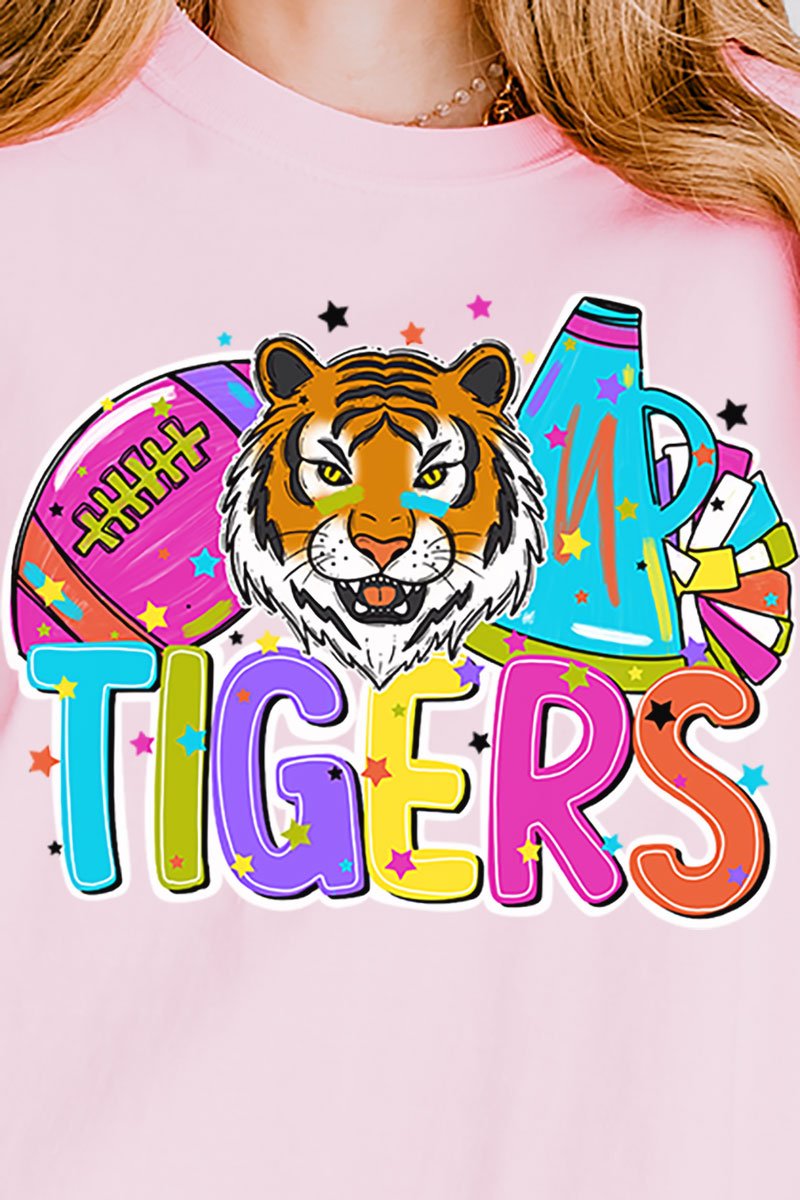 Bright Tigers Colorful Comfort Colors Adult Ring - Spun Cotton Tee - Wholesale Accessory Market