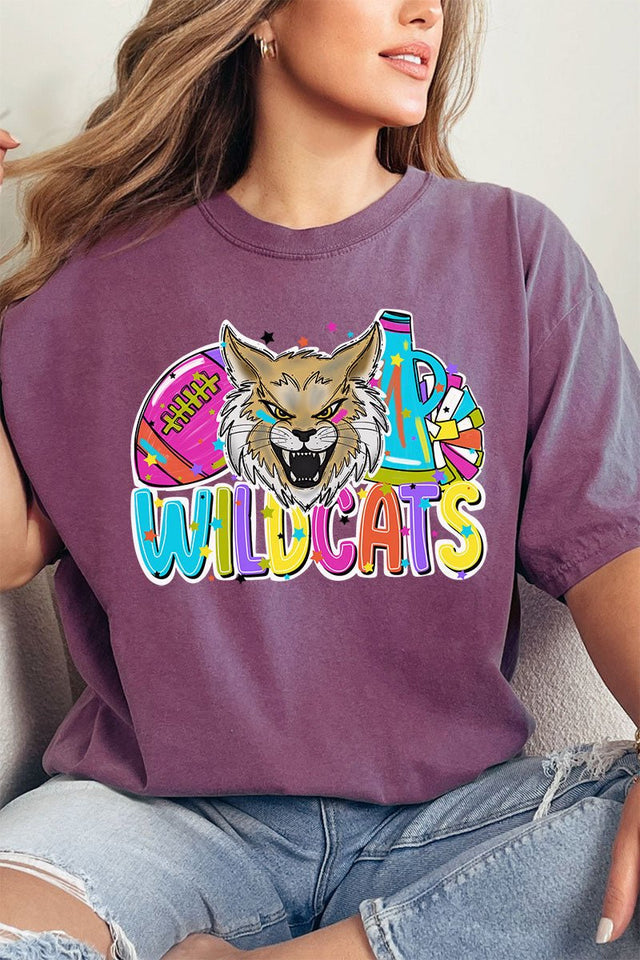 Bright Wildcats Colorful Comfort Colors Adult Ring - Spun Cotton Tee - Wholesale Accessory Market