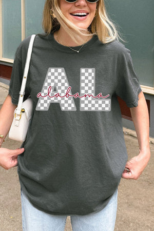 Alabama Checkered Comfort Colors Adult Ring - Spun Cotton Tee - Wholesale Accessory Market