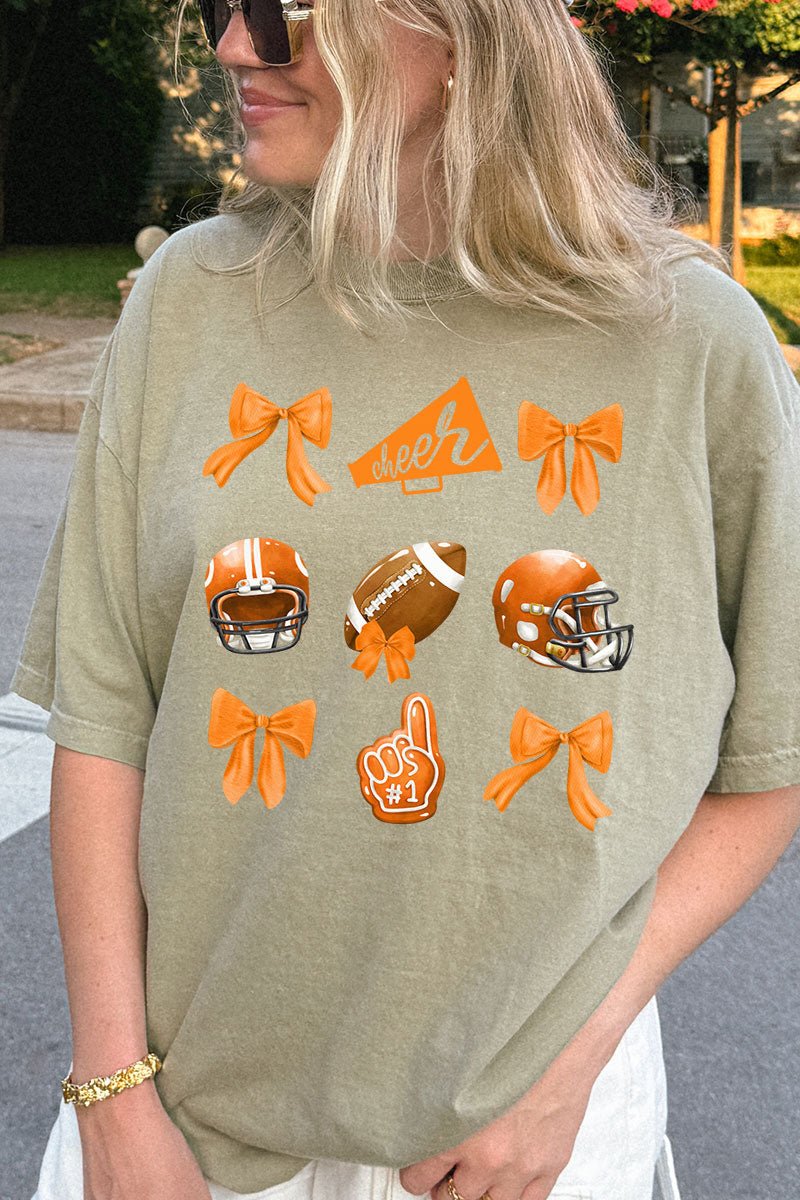 Orange Blitz And Bows Comfort Colors Adult Ring - Spun Cotton Tee - Wholesale Accessory Market