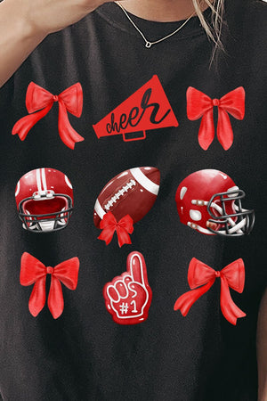 Red Blitz And Bows Comfort Colors Adult Ring - Spun Cotton Tee - Wholesale Accessory Market