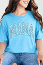 Blue Leopard Mama Comfort Colors Adult Ring - Spun Cotton Tee - Wholesale Accessory Market