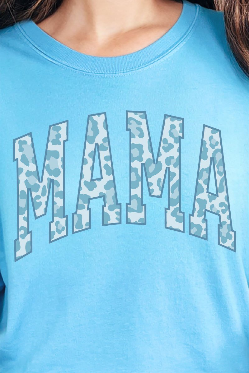 Blue Leopard Mama Comfort Colors Adult Ring - Spun Cotton Tee - Wholesale Accessory Market