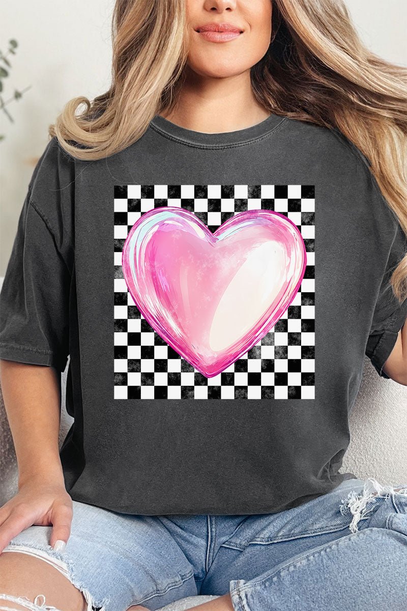 Bubble Heart Retro Comfort Colors Adult Ring - Spun Cotton Tee - Wholesale Accessory Market