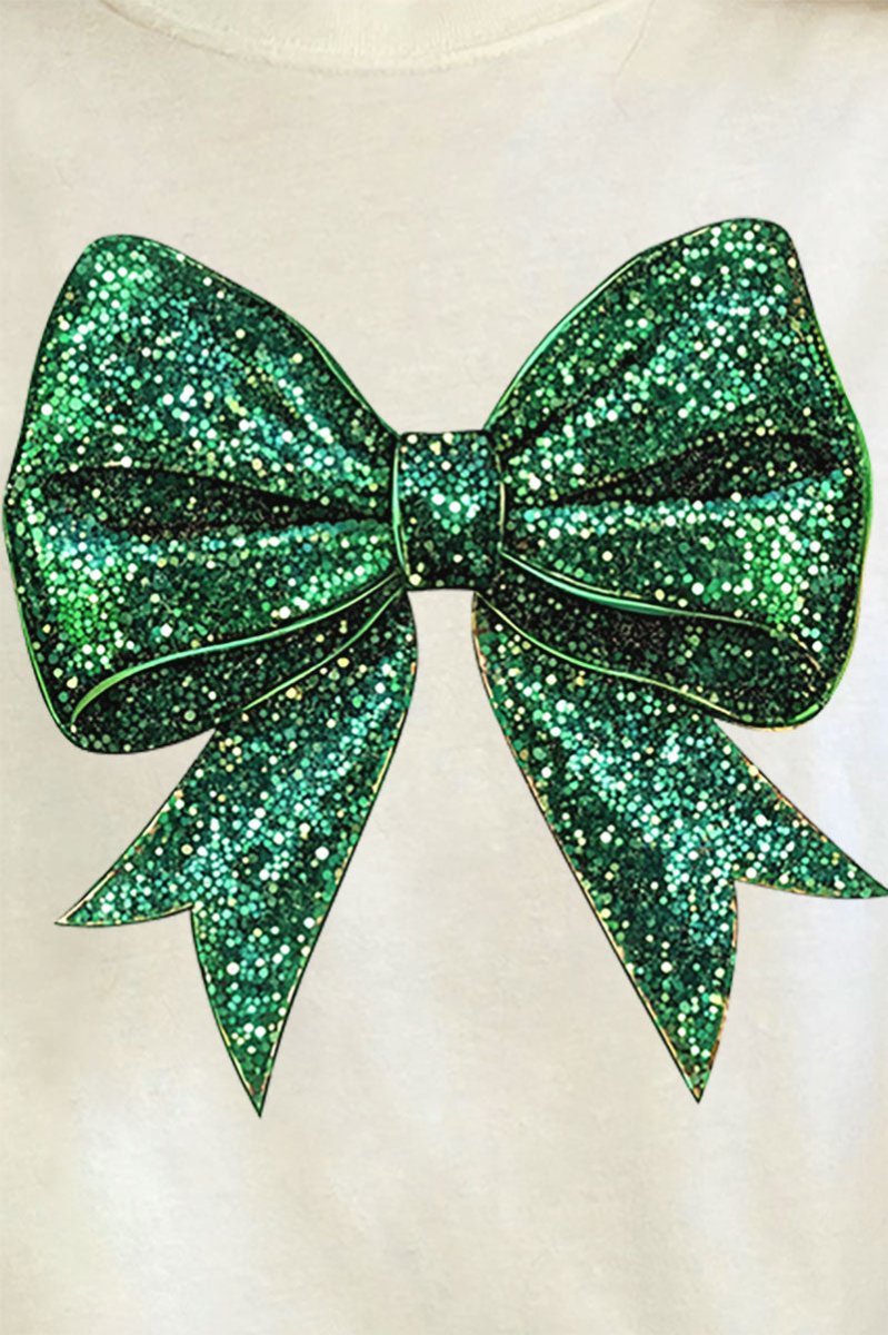 Glitz Green Coquette Bow Comfort Colors Adult Ring - Spun Cotton Tee - Wholesale Accessory Market