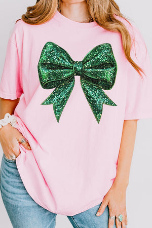 Glitz Green Coquette Bow Comfort Colors Adult Ring - Spun Cotton Tee - Wholesale Accessory Market