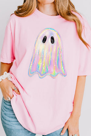 Iridescent Boo Ghost Comfort Colors Adult Ring - Spun Cotton Tee - Wholesale Accessory Market