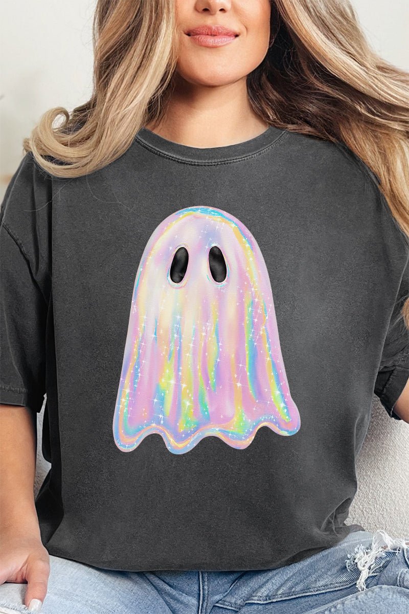 Iridescent Boo Ghost Comfort Colors Adult Ring - Spun Cotton Tee - Wholesale Accessory Market