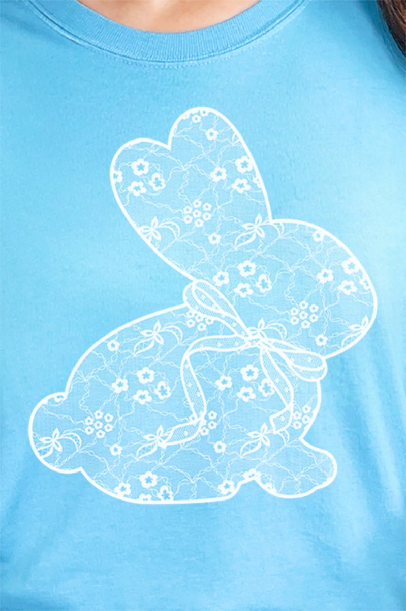 Lace Easter Bunny Comfort Colors Adult Ring - Spun Cotton Tee - Wholesale Accessory Market