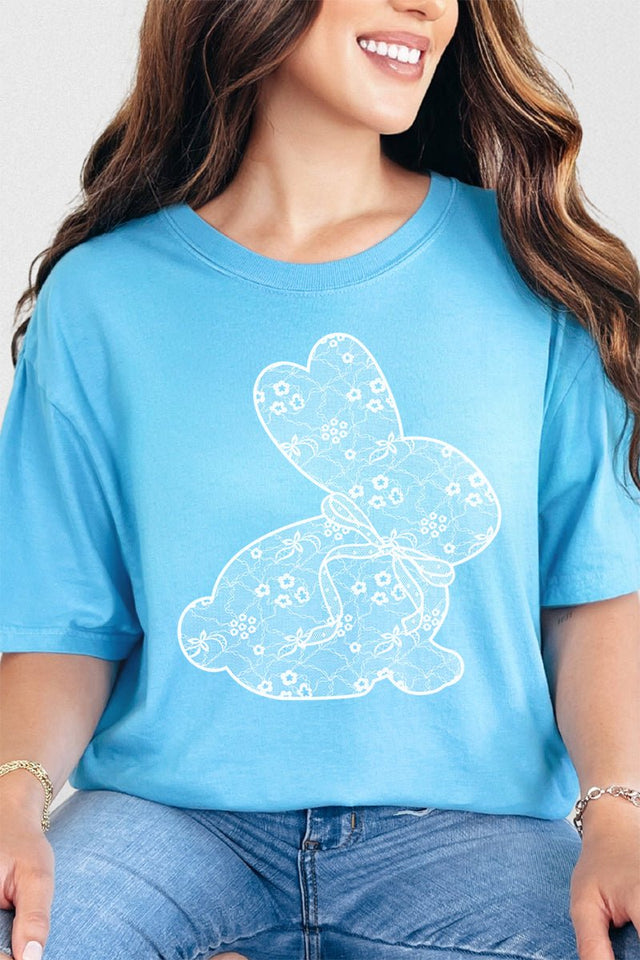 Lace Easter Bunny Comfort Colors Adult Ring - Spun Cotton Tee - Wholesale Accessory Market