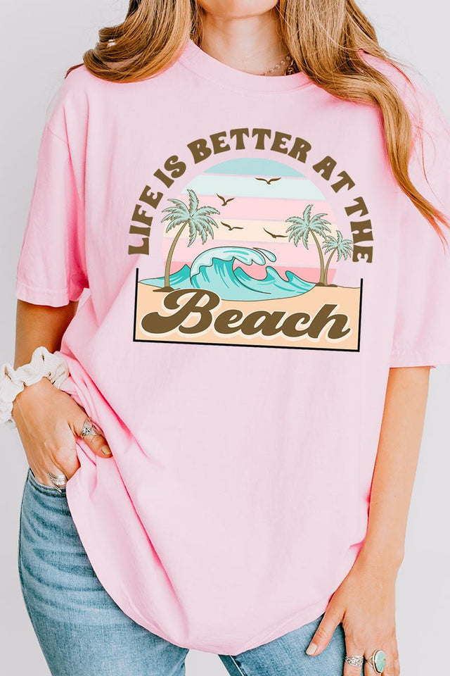 Life Is Better At The Beach Adult Ring-Spun Cotton Tee - Wholesale Accessory Market