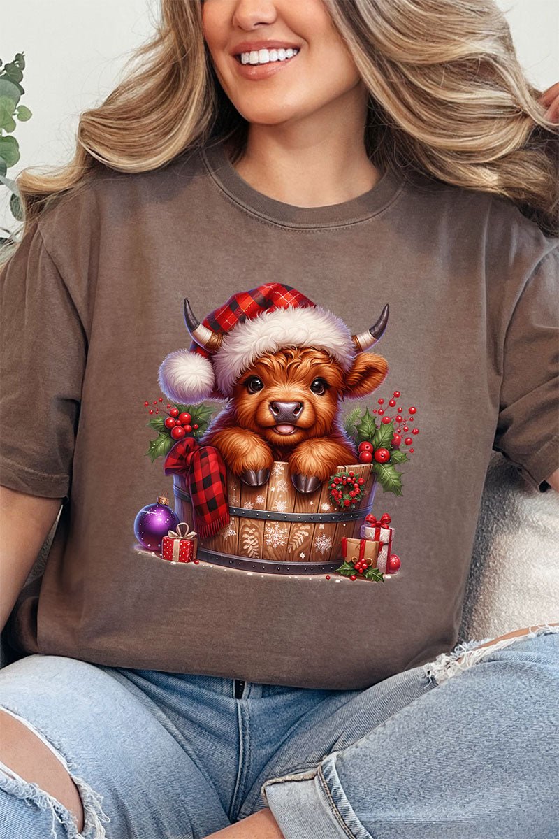 Mooey Christmas Bucket Comfort Colors Adult Ring - Spun Cotton Tee - Wholesale Accessory Market