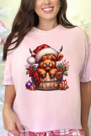 Mooey Christmas Bucket Comfort Colors Adult Ring - Spun Cotton Tee - Wholesale Accessory Market