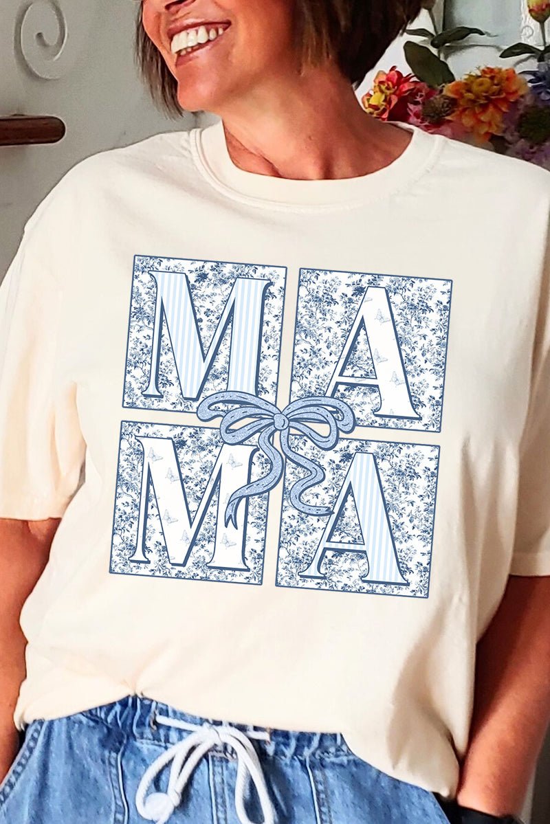 Preppy Blue Mama Comfort Colors Adult Ring - Spun Cotton Tee - Wholesale Accessory Market