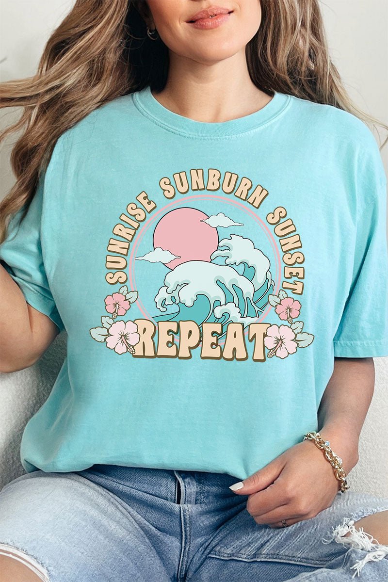 Retro Sunrise Sunburn Sunset Repeat Adult Ring-Spun Cotton Tee - Wholesale Accessory Market