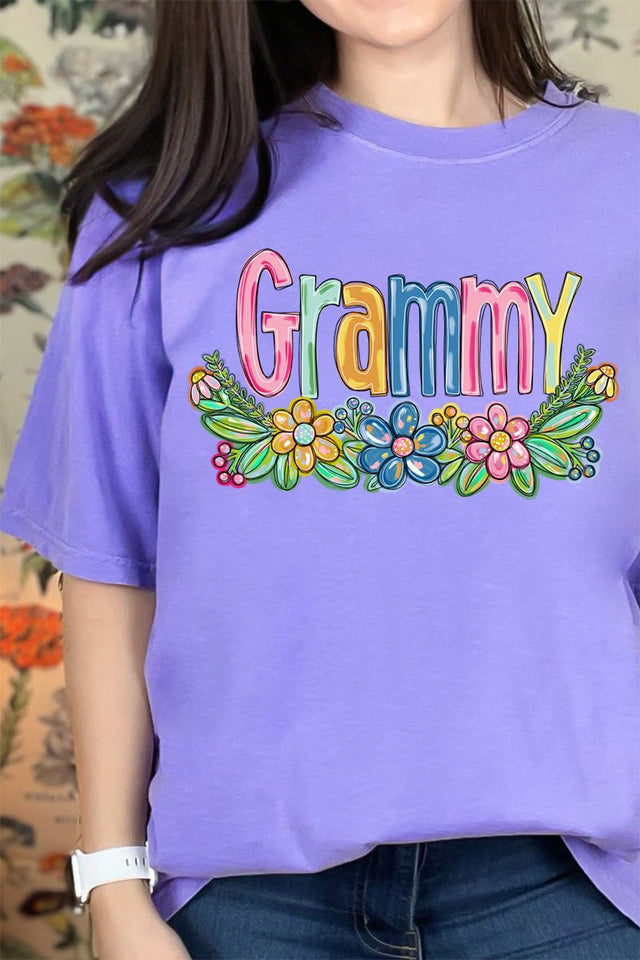 Spring Floral Grammy Adult Ring-Spun Cotton Tee - Wholesale Accessory Market