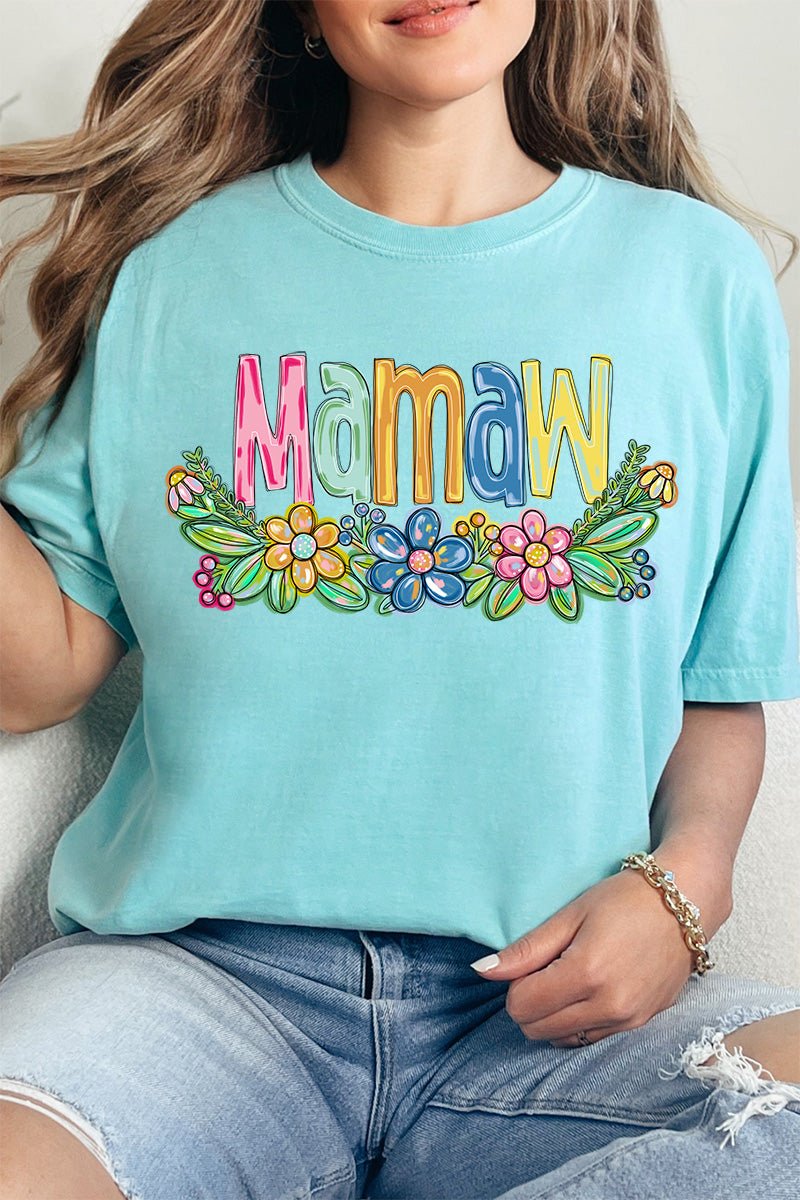 Spring Floral Mamaw Adult Ring-Spun Cotton Tee - Wholesale Accessory Market