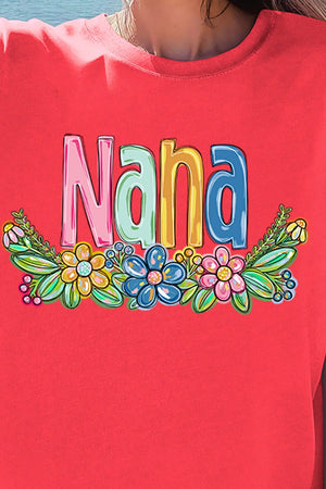 Spring Floral Nana Adult Ring-Spun Cotton Tee - Wholesale Accessory Market