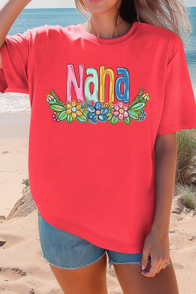 Spring Floral Nana Adult Ring-Spun Cotton Tee - Wholesale Accessory Market