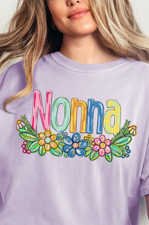 Spring Floral Nonna Adult Ring-Spun Cotton Tee - Wholesale Accessory Market