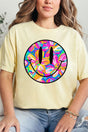 Tropical Flowers Smile Comfort Colors Adult Ring - Spun Cotton Tee - Wholesale Accessory Market