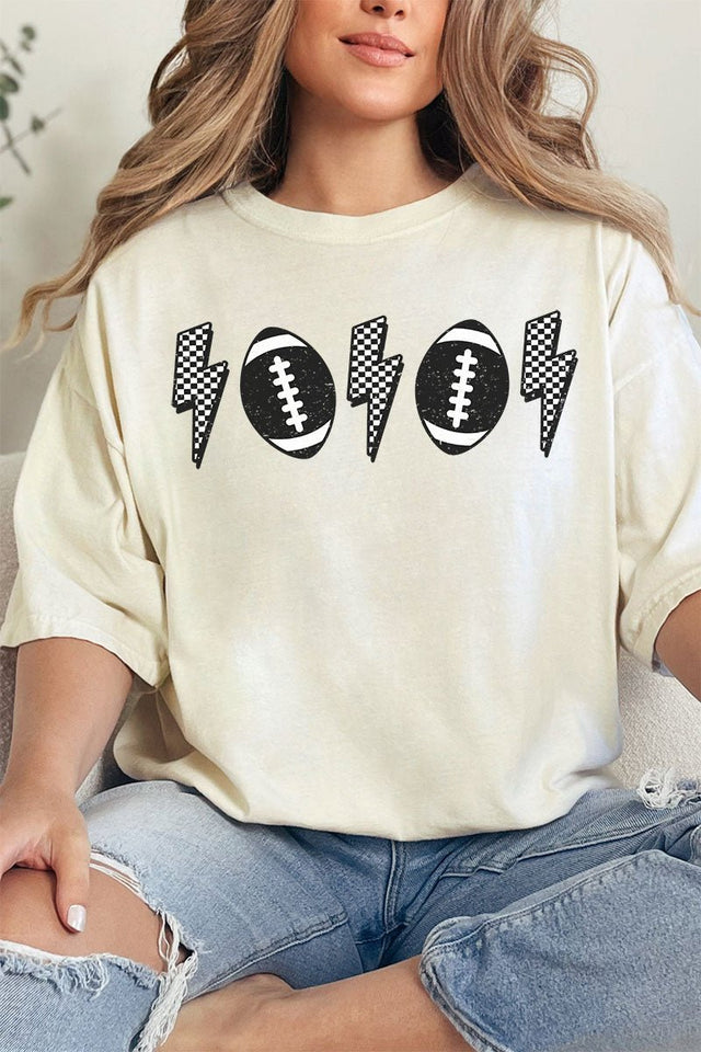 Distressed Football Strikes Comfort Colors Adult Ring - Spun Cotton Tee - Wholesale Accessory Market