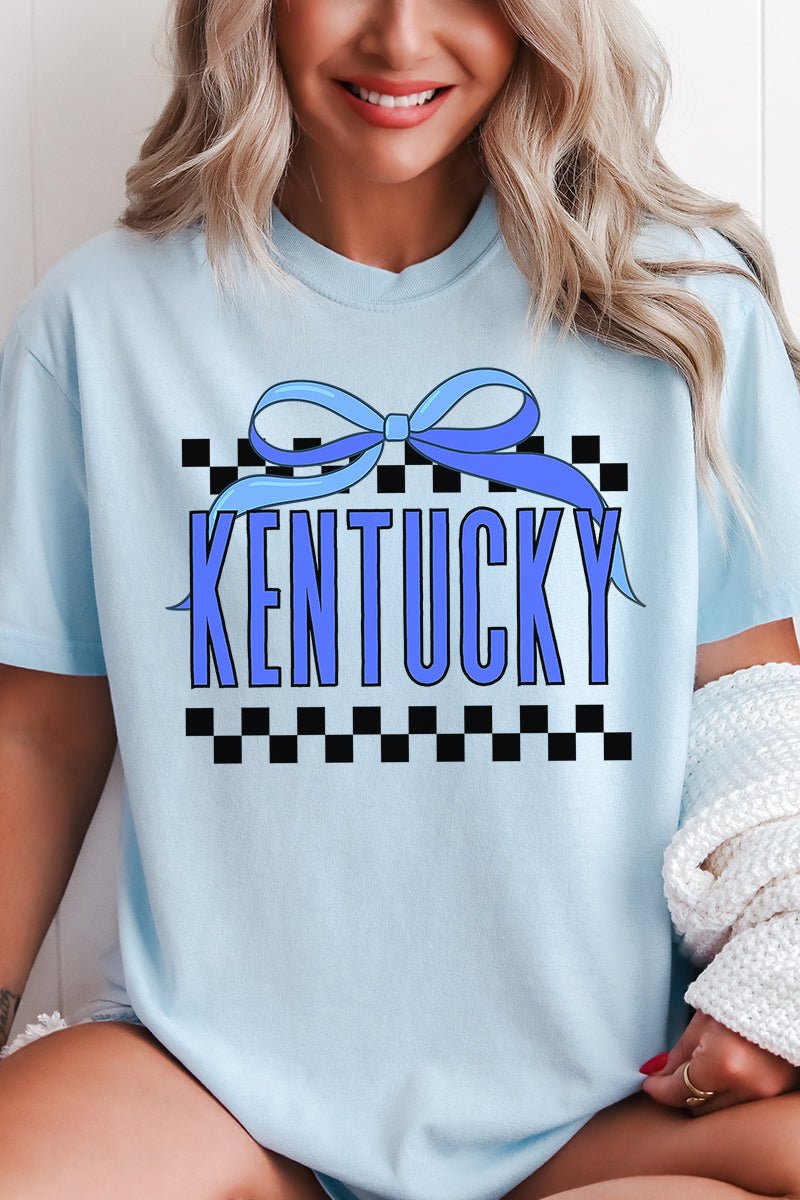 Bow Kentucky Check Comfort Colors Adult Ring - Spun Cotton Tee - Wholesale Accessory Market